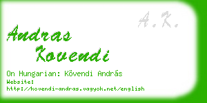 andras kovendi business card